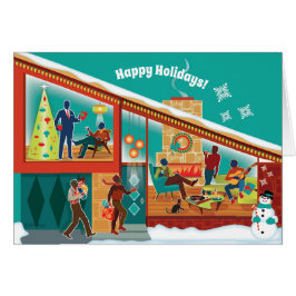 ミッドセンチュリーモダンハウスクリスマスカード – ゲイ男性