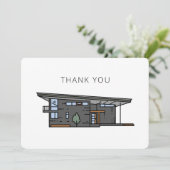 ミッドセンチュリーモダンハウスフラットサンキューカード サンキューカード (スタンド正面)