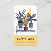 ミッドセンチュリーモダンハウスプラントイエローアンドブルー 名刺 (正面)