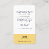 ミッドセンチュリーモダンハウスプラントイエローアンドブルー 名刺 (裏面)