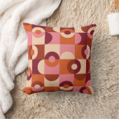 ミッドセンチュリーモダンハーフサークルピンクオレンジ クッション (ブランケット)