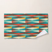 ミッドセンチュリーモダンバスタオル、ダイヤモンドパターン バスタオルセット (ハンドタオル)