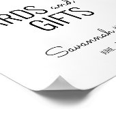 ミッドセンチュリーモダンバナナの葉のカードとギフトサイン ポスター (角)