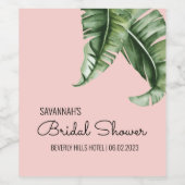 ミッドセンチュリーモダンバナナリーフブライダルシャワーデコール ワインラベル (シングルラベル)