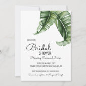 ミッドセンチュリーモダンバナナリーフブライダルシャワー 招待状 (正面)