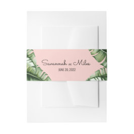 ミッドセンチュリーモダンバナナリーフ結婚式招待状B 招待状ベリーバンド