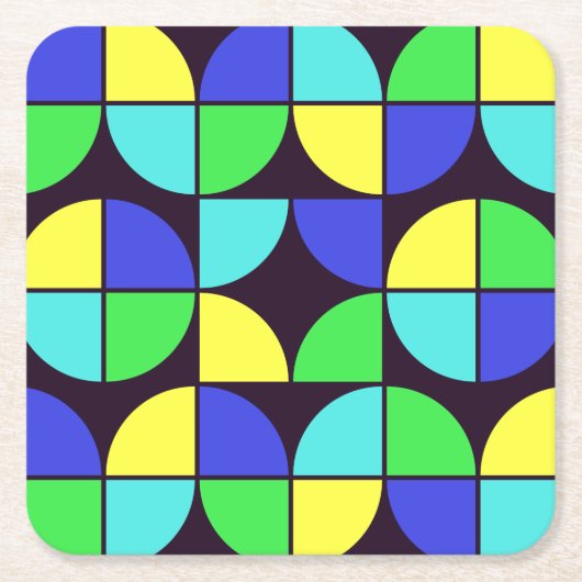 ミッドセンチュリーモダンパタンスクエア紙コースター スクエアペーパーコースター (正面)