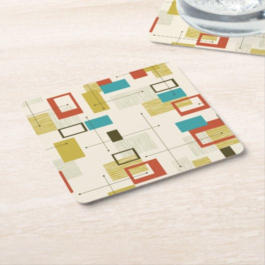 ミッドセンチュリーモダンパタンスクエア紙コースター スクエアペーパーコースター (アングル)