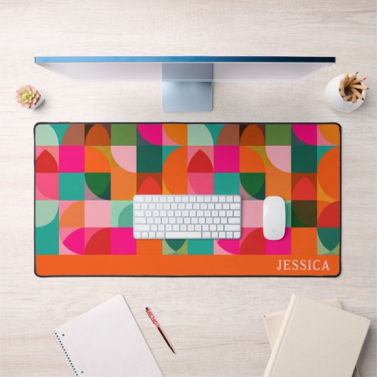 ミッドセンチュリーモダンパターカラフルン名 デスクマット (オフィス1)