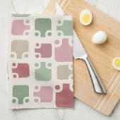 ミッドセンチュリーモダンパターンのクリスマス キッチンタオル (四つ折り)