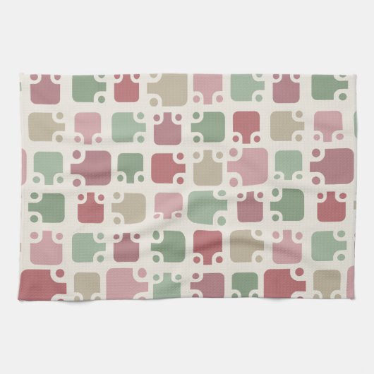 ミッドセンチュリーモダンパターンのクリスマス キッチンタオル (横)