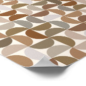 ミッドセンチュリーモダンパターンアーストーンテラコッタ ポスター (角)