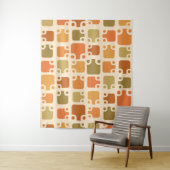 ミッドセンチュリーモダンパターンオークル タペストリー (インサイチュ)