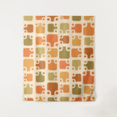 ミッドセンチュリーモダンパターンオークル タペストリー (正面)