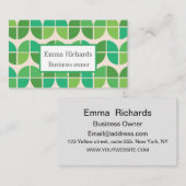 ミッドセンチュリーモダンパターングリーンカスタム 名刺 (正面/裏面)