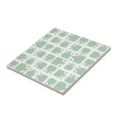 ミッドセンチュリーモダンパターンセージ緑 タイル (側面)