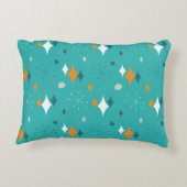 ミッドセンチュリーモダンパターンティール(緑がかった色) アクセントクッション (裏面)