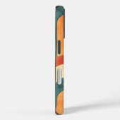 ミッドセンチュリーモダンパターンティール(緑がかった色)イエローオレンジ Case-Mate iPhoneケース (裏面 / 右)