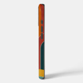 ミッドセンチュリーモダンパターンティール(緑がかった色)オレンジレッドイエロー Case-Mate iPhoneケース (裏面 / 左)