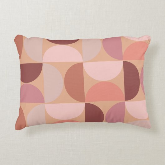ミッドセンチュリーモダンパターンピーチファズ アクセントクッション (正面)