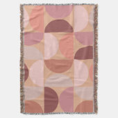ミッドセンチュリーモダンパターンピーチファズ スローブランケット (正面縦)