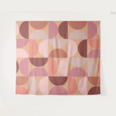 ミッドセンチュリーモダンパターンピーチファズ タペストリー (正面(横))