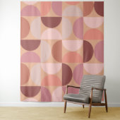 ミッドセンチュリーモダンパターンピーチファズ タペストリー (インサイチュ)