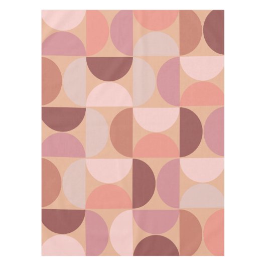 ミッドセンチュリーモダンパターンピーチファズ テーブルクロス (正面)