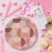 ミッドセンチュリーモダンパターンピーチファズ ペーパープレート (パーティー)