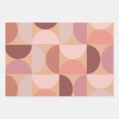 ミッドセンチュリーモダンパターンピーチファズ ラッピングペーパーシート (正面2)