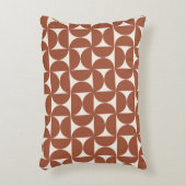 ミッドセンチュリーモダンパターンラストテラコッタ アクセントクッション (正面(垂直))