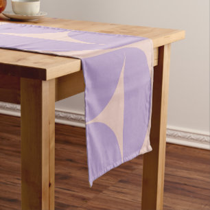 ミッドセンチュリーモダンパターンラベンダー ショートテーブルランナー