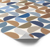 ミッドセンチュリーモダンパターン地球トーンと青 ポスター (角)