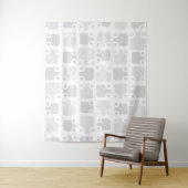 ミッドセンチュリーモダンパターン白 タペストリー (インサイチュ)