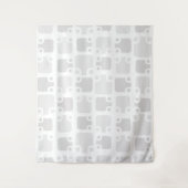 ミッドセンチュリーモダンパターン白 タペストリー (正面)