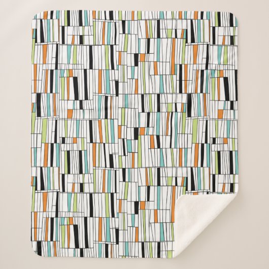 ミッドセンチュリーモダンパターン シェルパブランケット (正面)