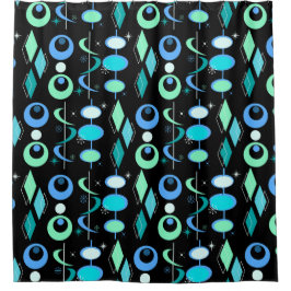 ミッドセンチュリーモダンパターン シャワーカーテン