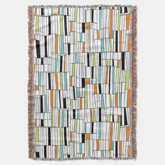 ミッドセンチュリーモダンパターン スローブランケット (正面縦)