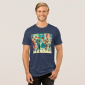 ミッドセンチュリーモダンパーティーザマルチニダンス トライブレンドTシャツ (正面全面)