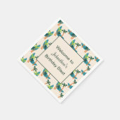 ミッドセンチュリーモダンパームオアシスバースデーパーティー スタンダードカクテルナプキン (角)