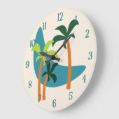 ミッドセンチュリーモダンパームオアシス ラージ壁時計 (傾斜)
