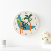 ミッドセンチュリーモダンパームオアシス ラージ壁時計 (ホーム)