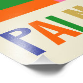 ミッドセンチュリーモダンパーム春カラフル抽象芸術 フォトプリント (角)