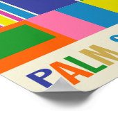 ミッドセンチュリーモダンパーム春ジオメトカラフルリー ポスター (角)