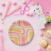 ミッドセンチュリーモダンパーム春レトロ抽象芸術 ペーパープレート (パーティー)