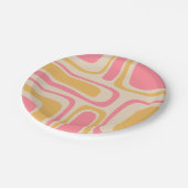 ミッドセンチュリーモダンパーム春レトロ抽象芸術 ペーパープレート (アングル)