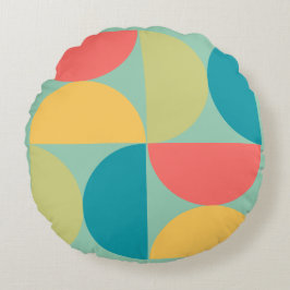 ミッドセンチュリーモダンビタースイートマスタードとオリーブ ラウンドクッション