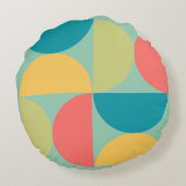 ミッドセンチュリーモダンビタースイートマスタードとオリーブ ラウンドクッション (裏面)