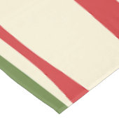 ミッドセンチュリーモダンピケのクリスマスレッドとグリーン テーブルクロス (アングル)