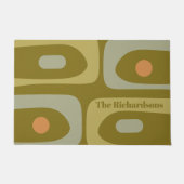 ミッドセンチュリーモダンピケのパタパーソナライズされたーン ドアマット (正面)